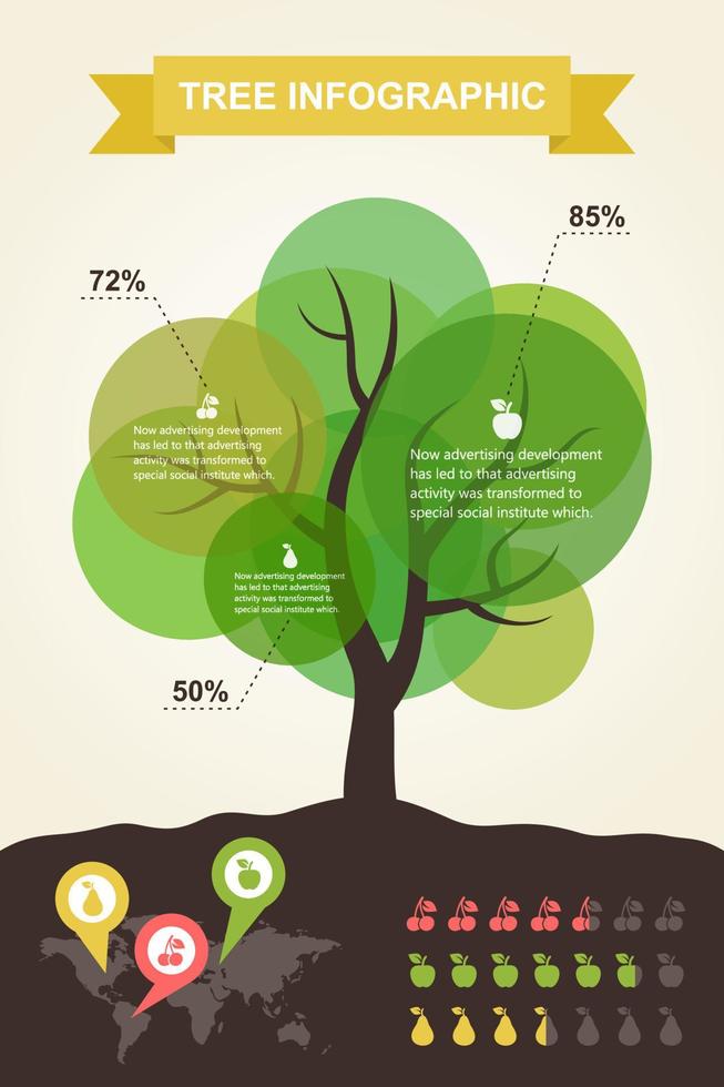 infografia en el tema de el árbol. vector ilustración