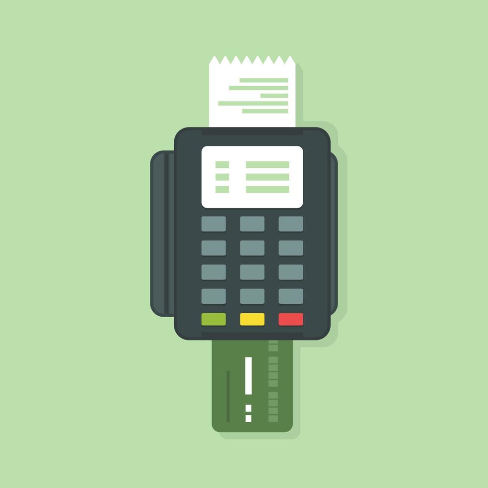 Payment card through the terminal. Vector illustration