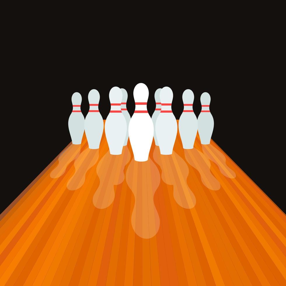 Size and path for bowling. A vector illustration