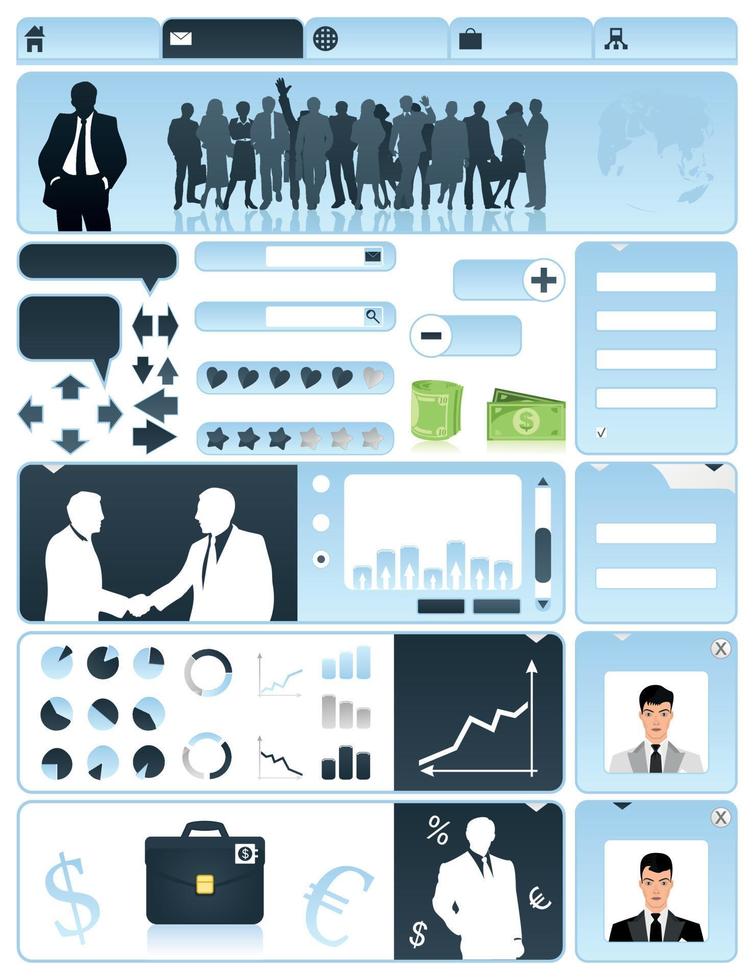 Business a site in dark blue tones. A vector illustration