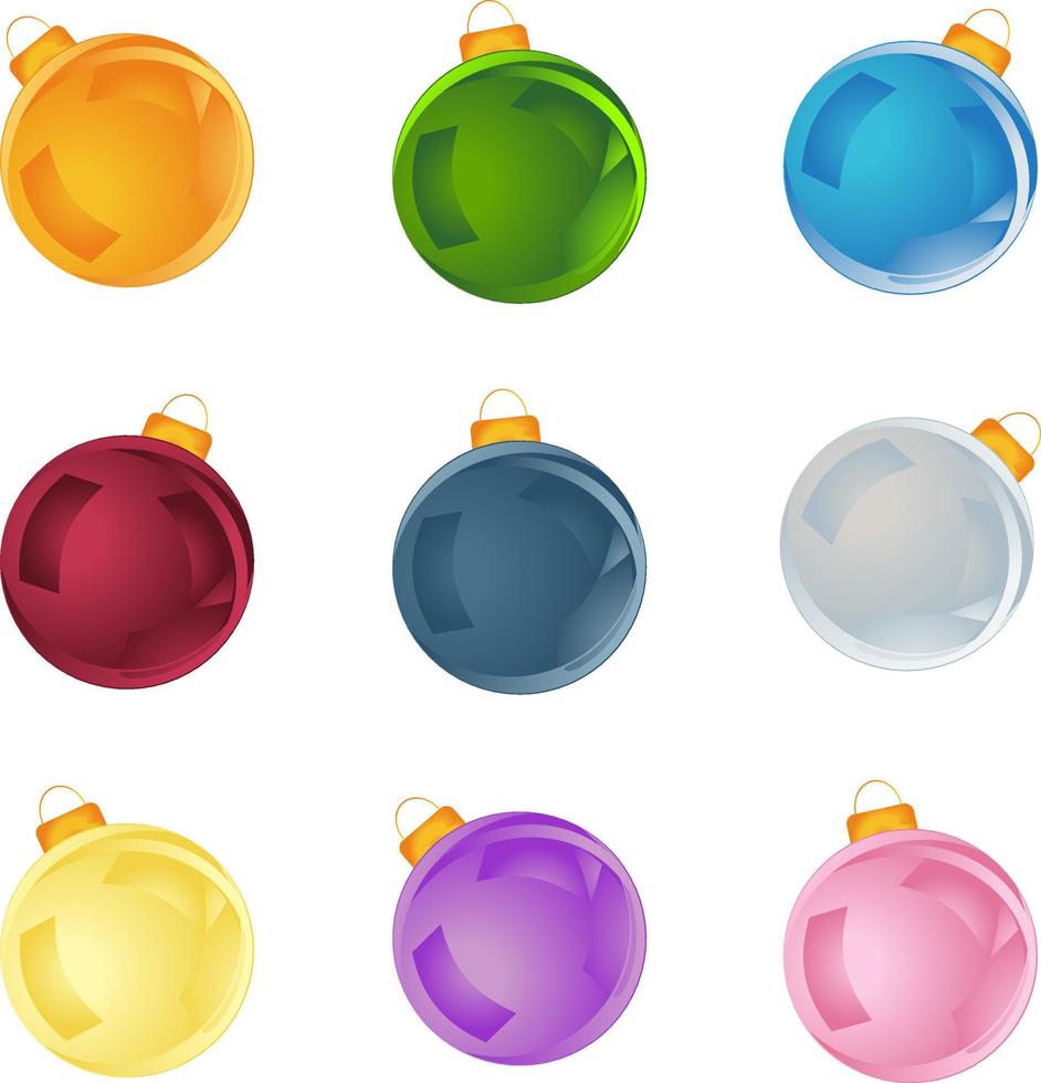 New Year's toys as spheres of different colour vector