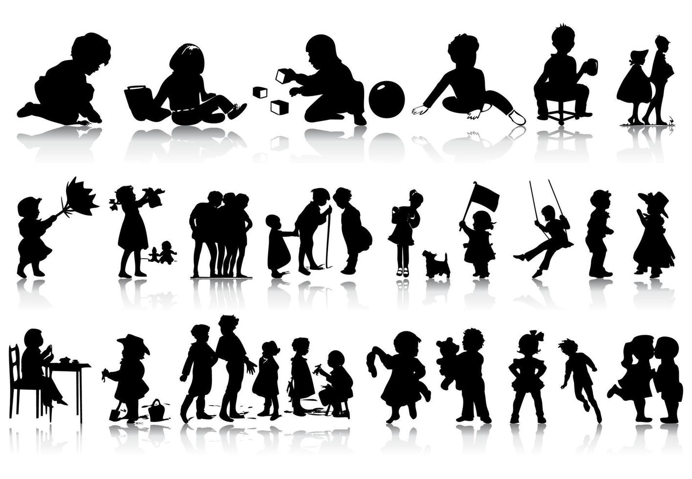 Collection of icons on a family theme. A vector illustration