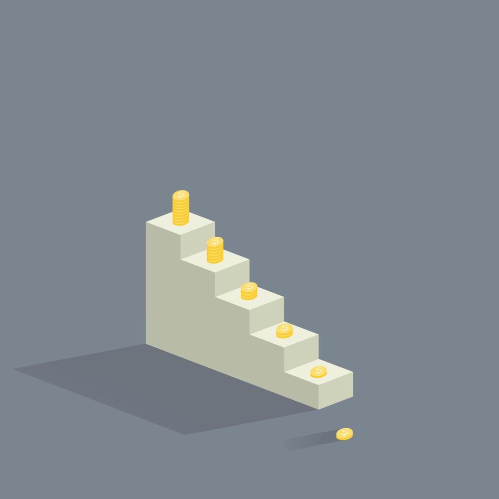 escalera en plano estilo. vector ilustración