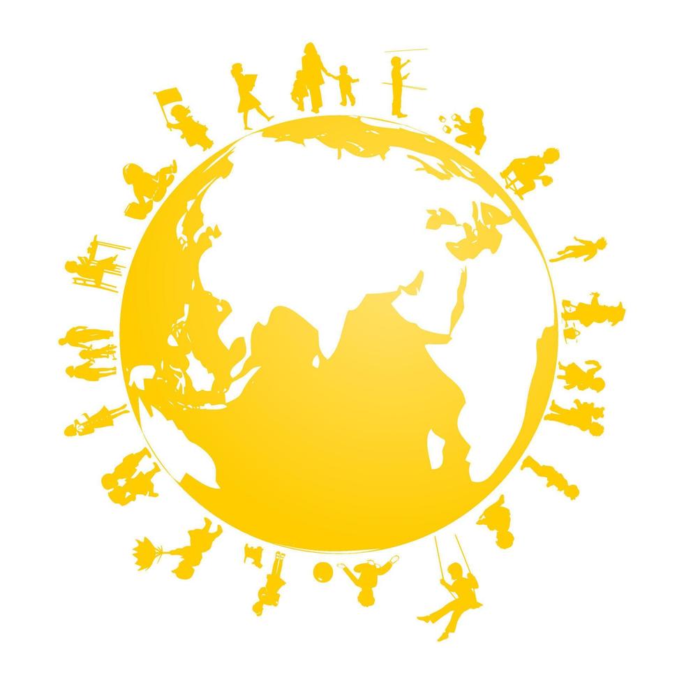 Blue planet and its inhabitants. A vector illustration
