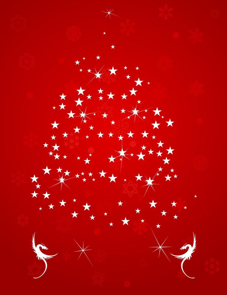 Asterisks in the night Christmas sky. A vector illustration