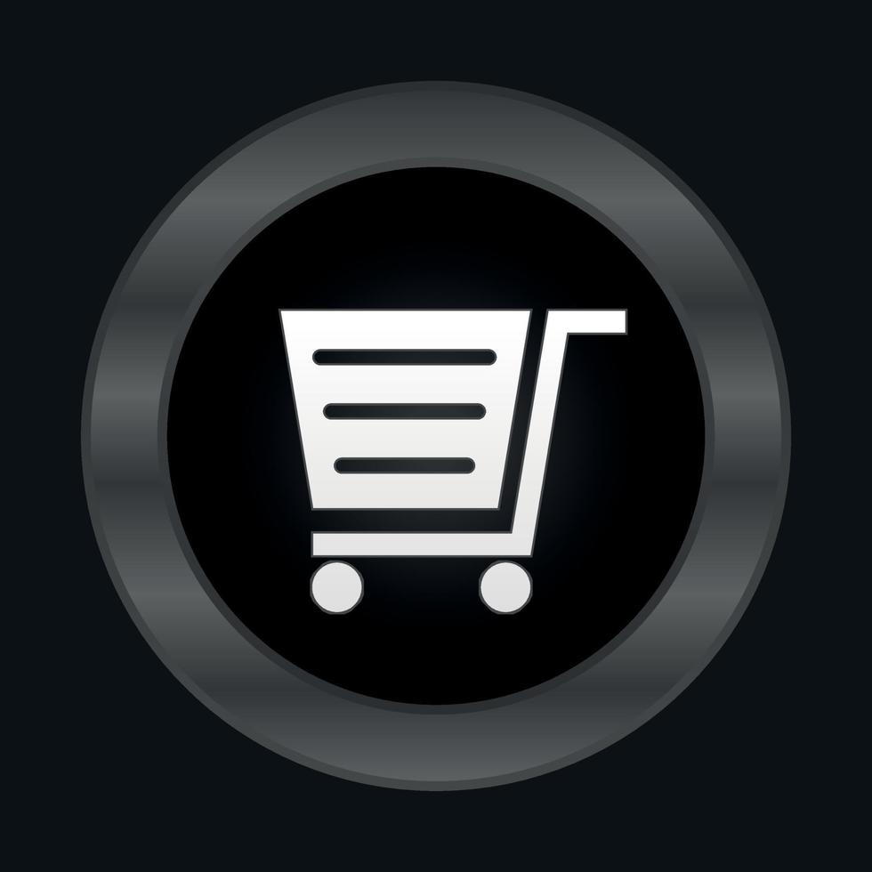 White cart on a black background. A vector illustration