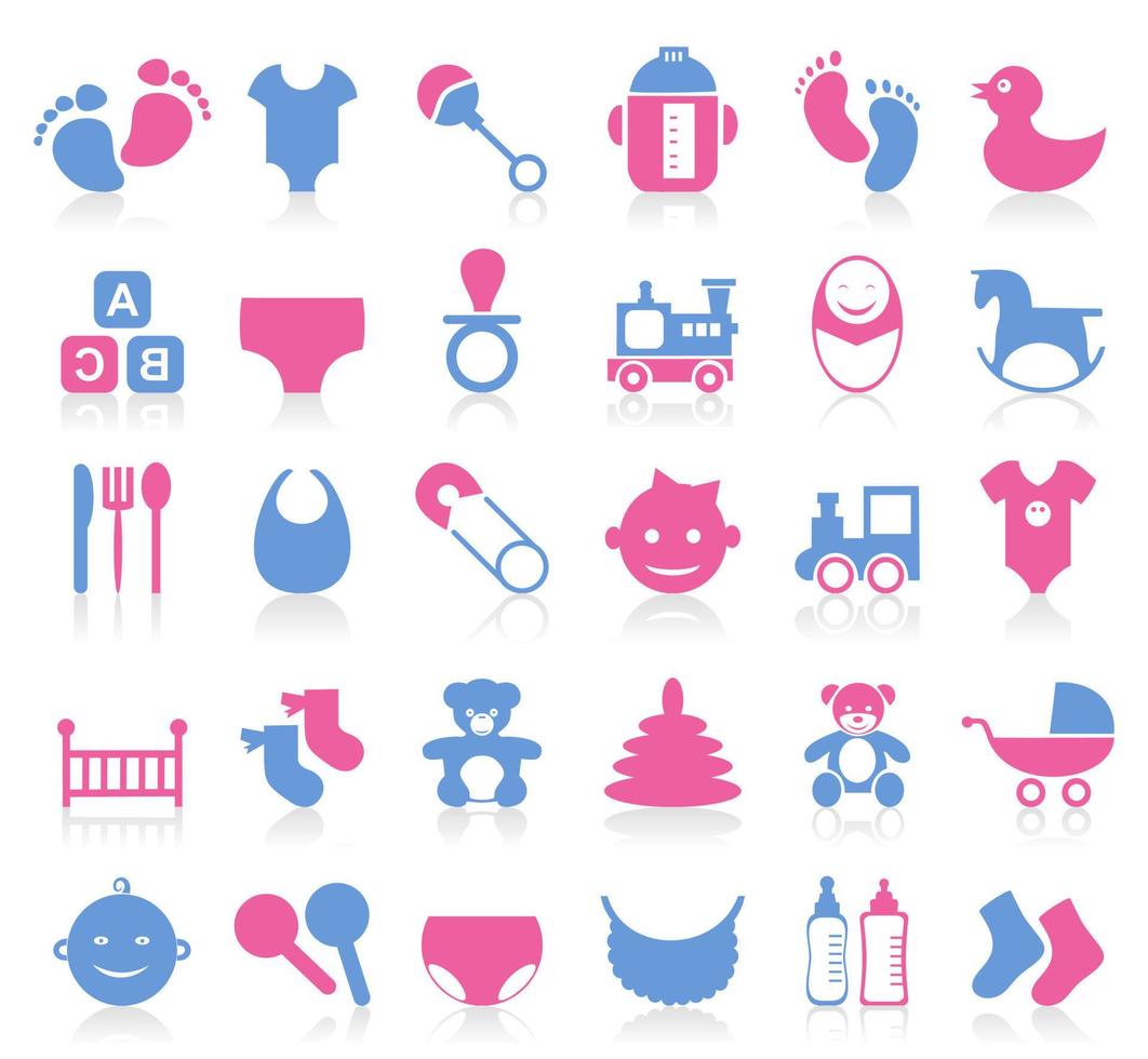 Collection of icons on a family theme. A vector illustration