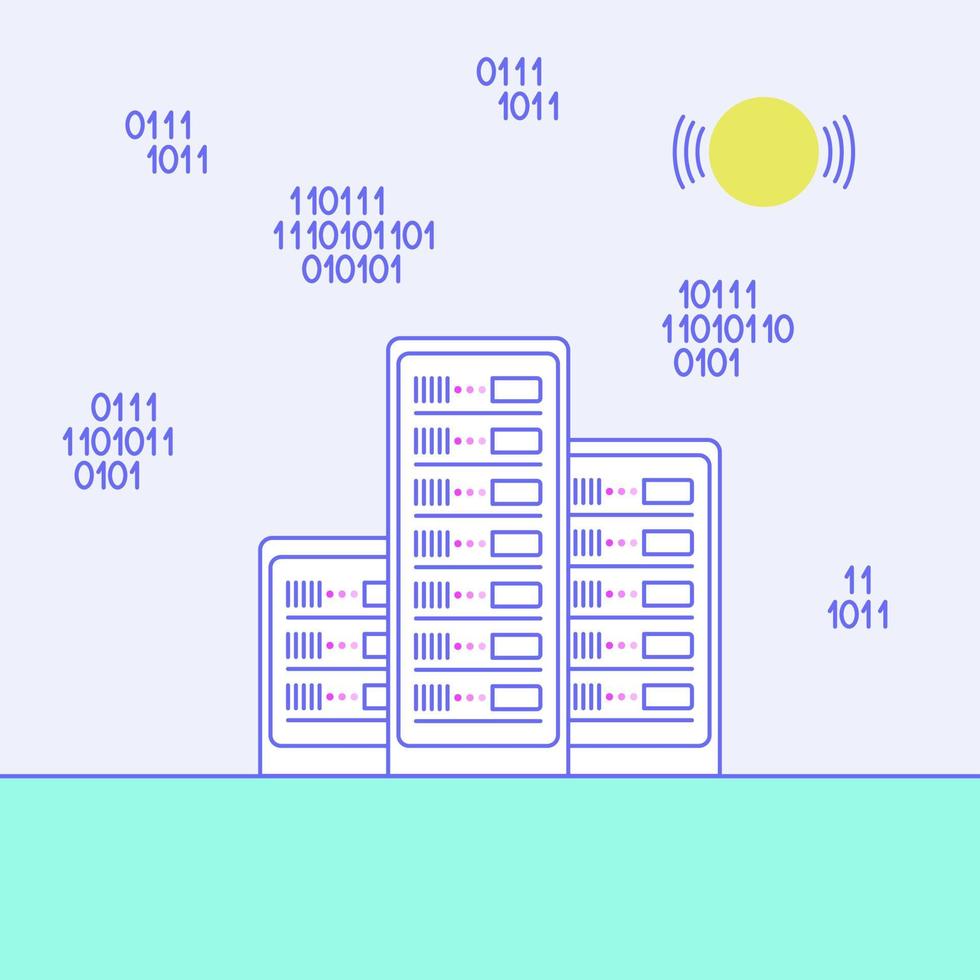 Abstract information server. Vector illustration