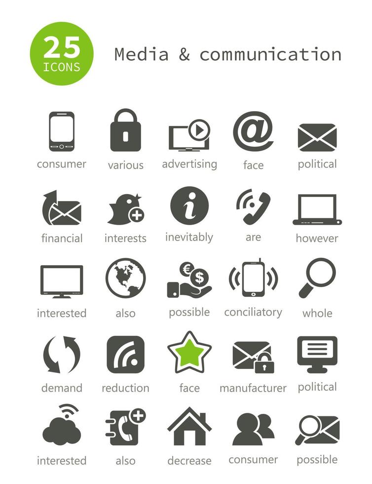 Set of icons on a theme communication. A vector illustration