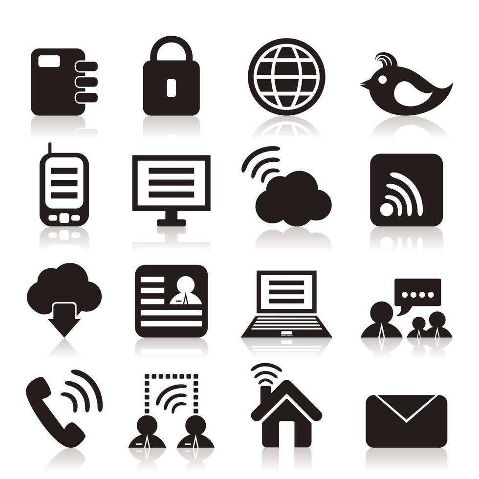 Set of icons on a theme communication. A vector illustration