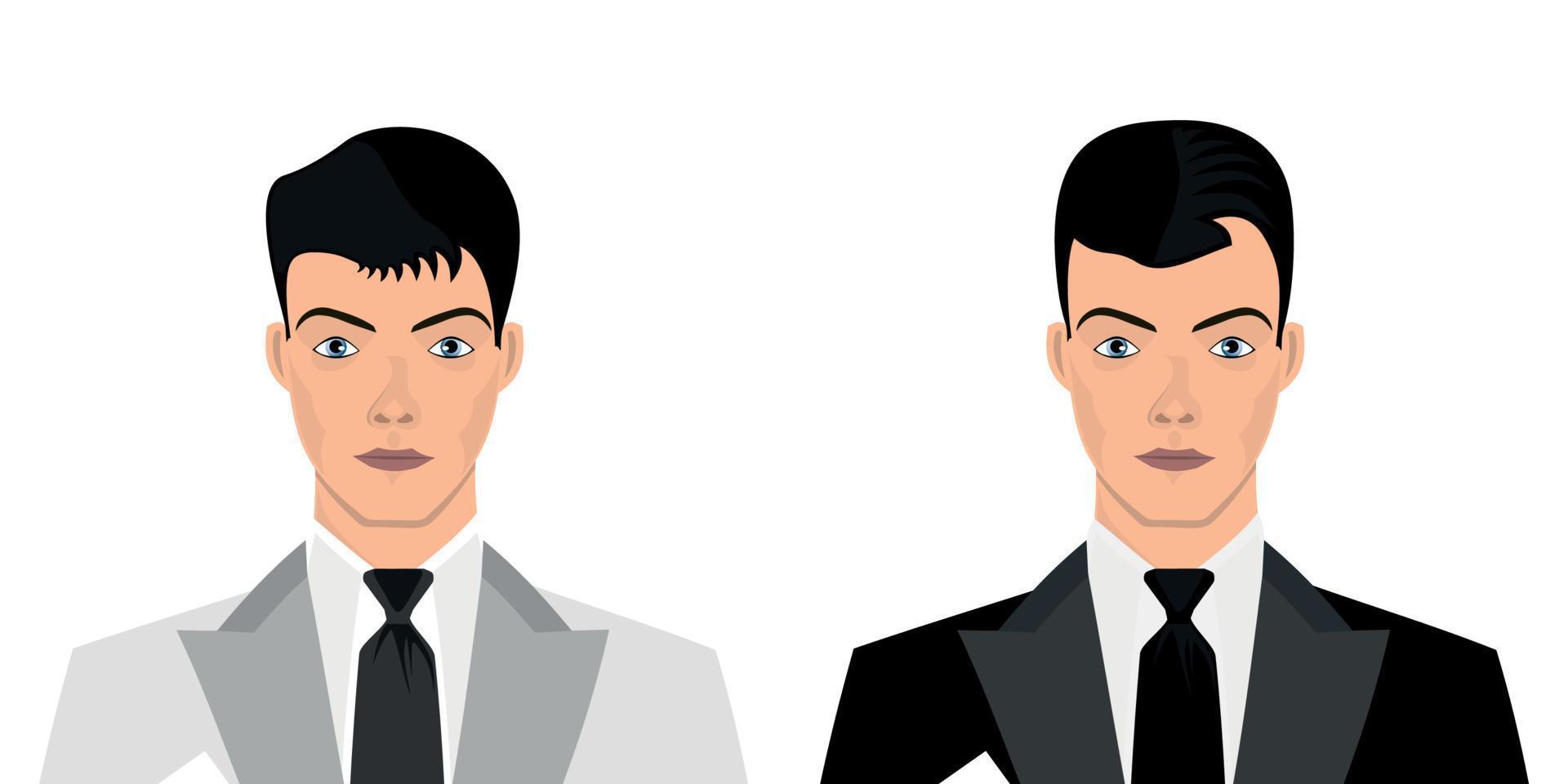 Black silhouettes of businessmen. A vector illustration