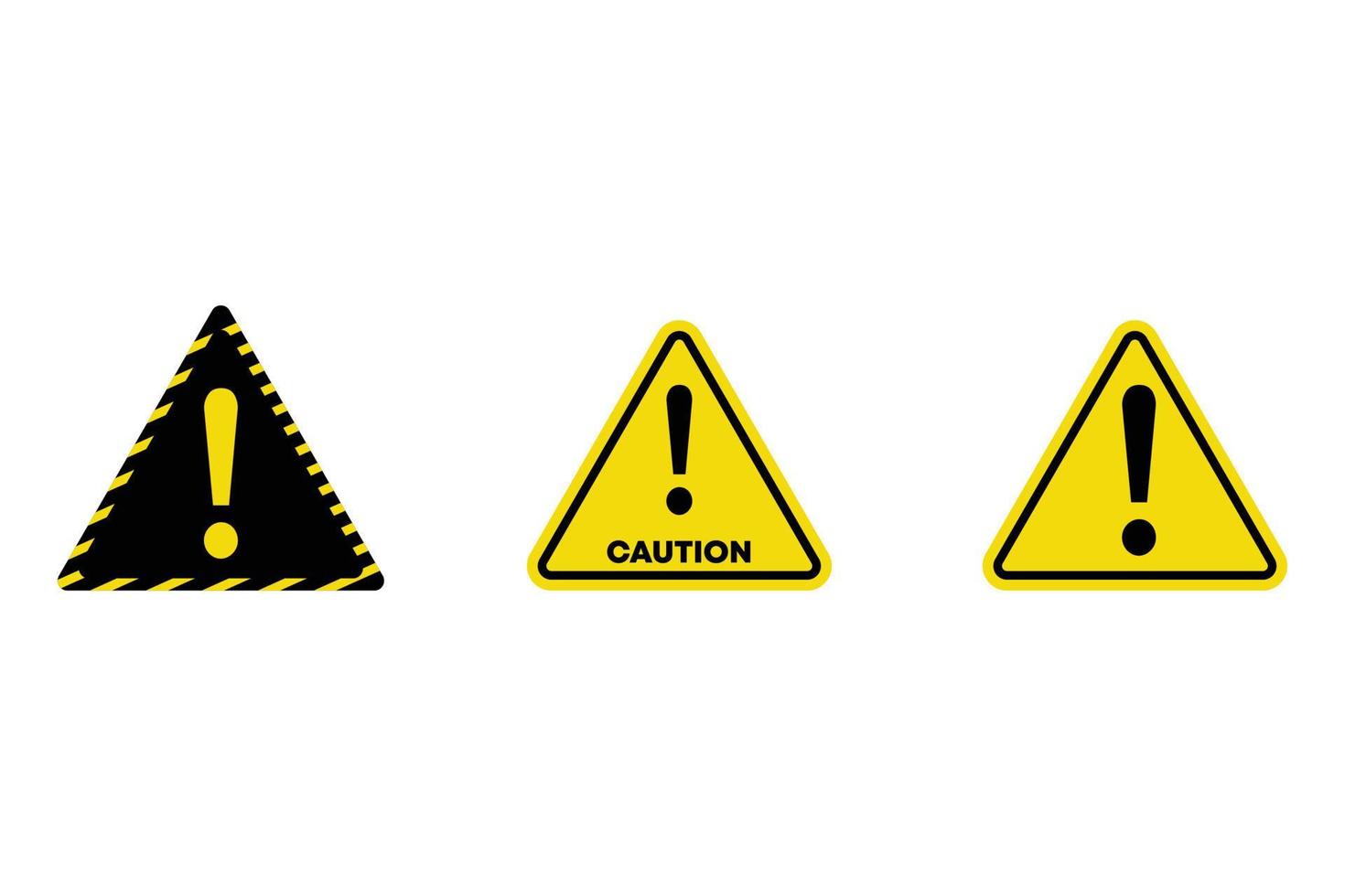 Caution Yellow Sign, Vector attention sign with exclamation mark icon. Danger symbol. Flat Vector. Risk sign.