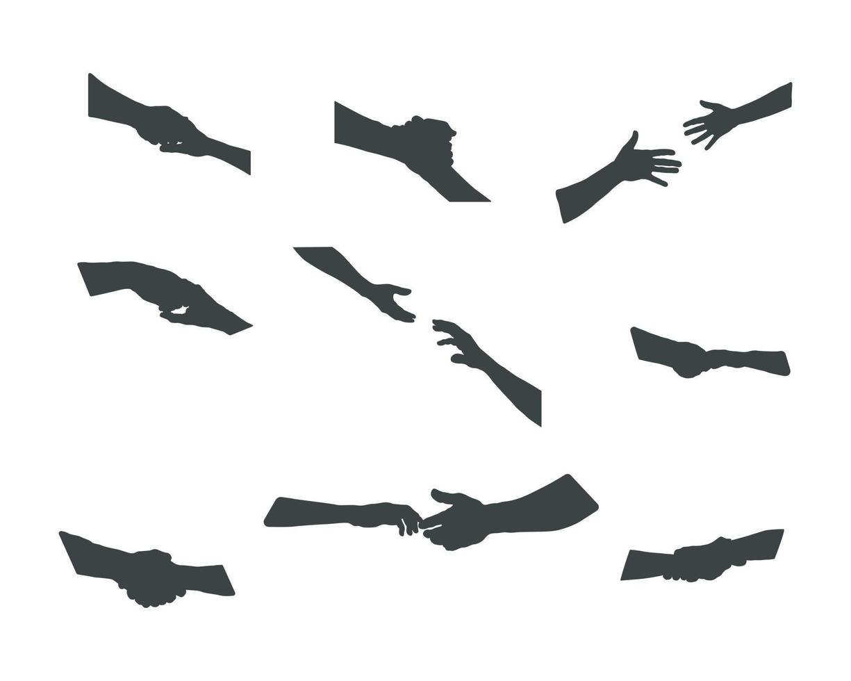 Helping hand silhouettes, Hand silhouettes vector