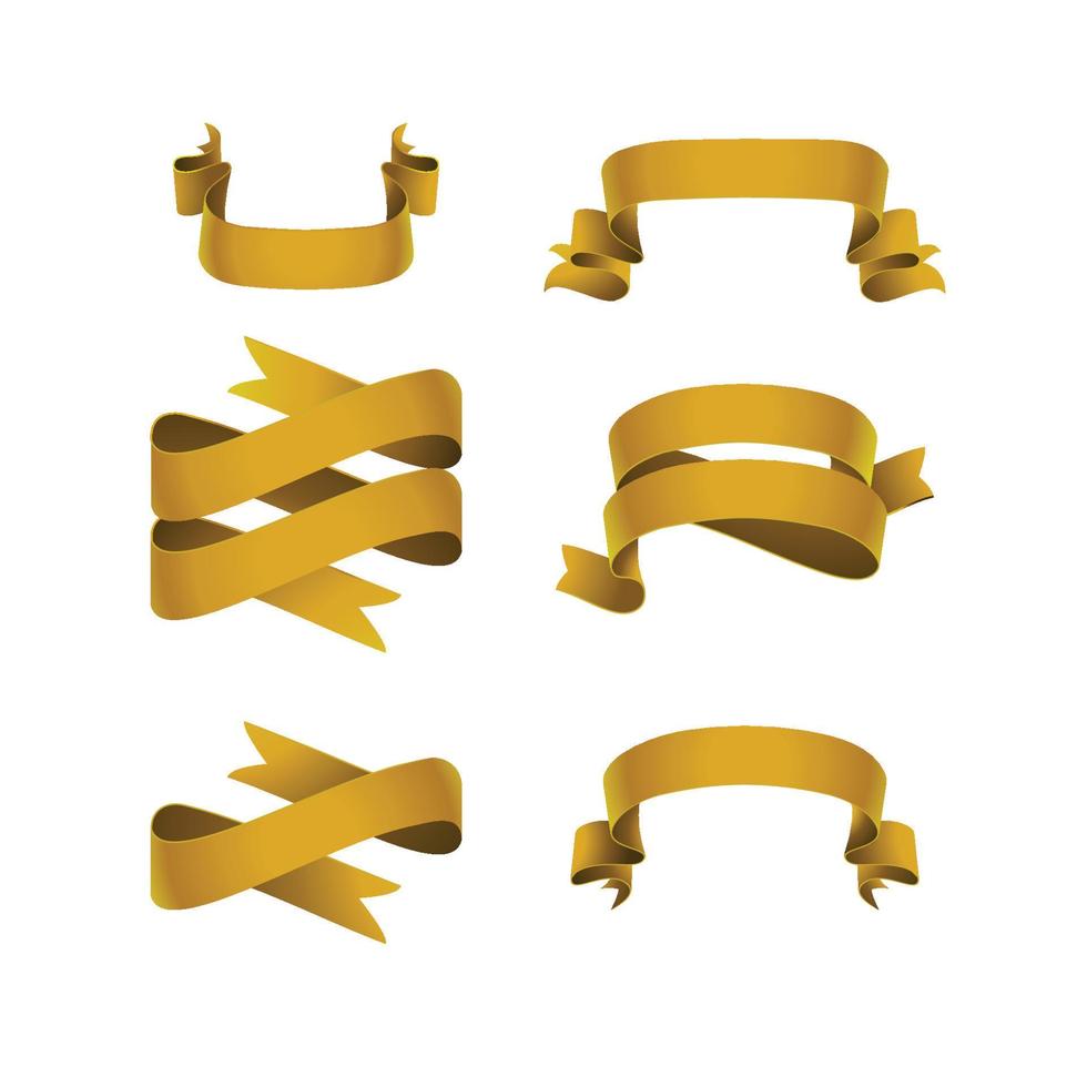 Set of Golden Ribbons vector