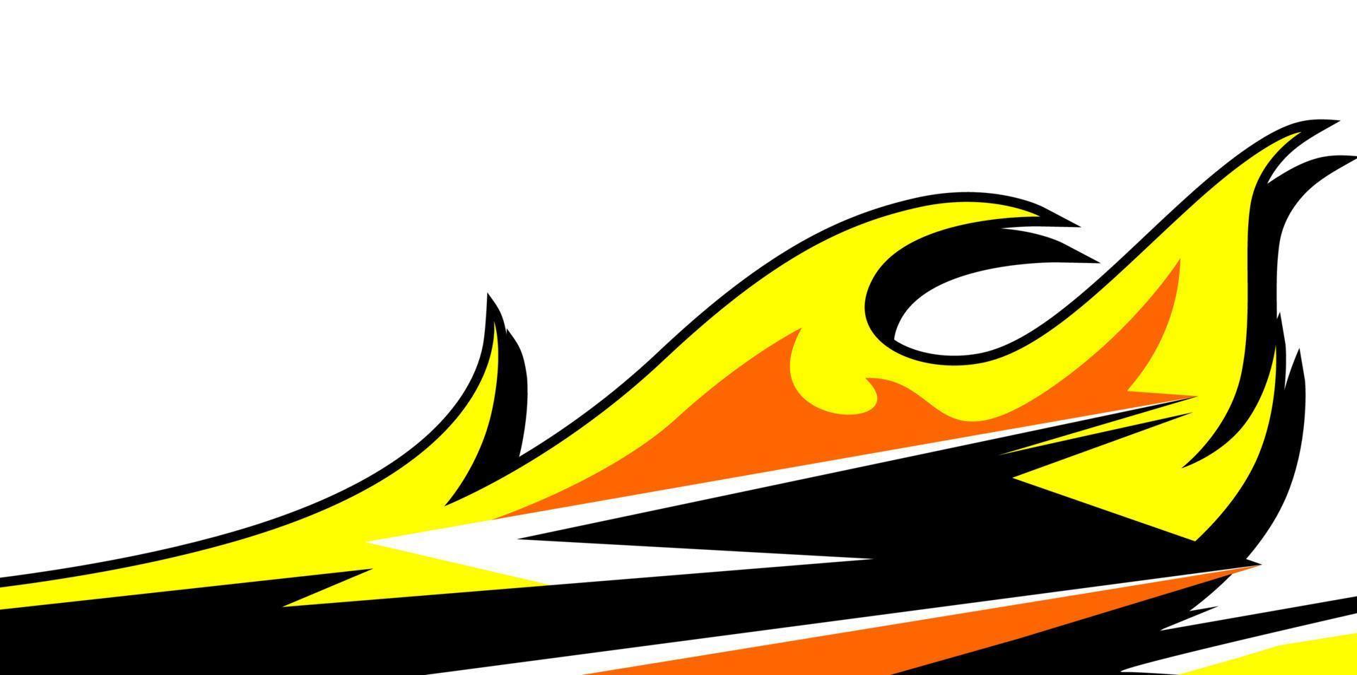 racing stripes yellow fire background vector