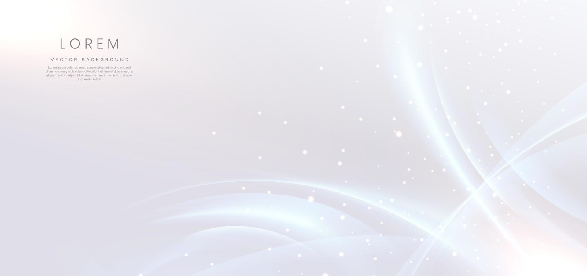 Abstract white background light blue shape curved wavy with copy space for text. Luxury style template design. vector