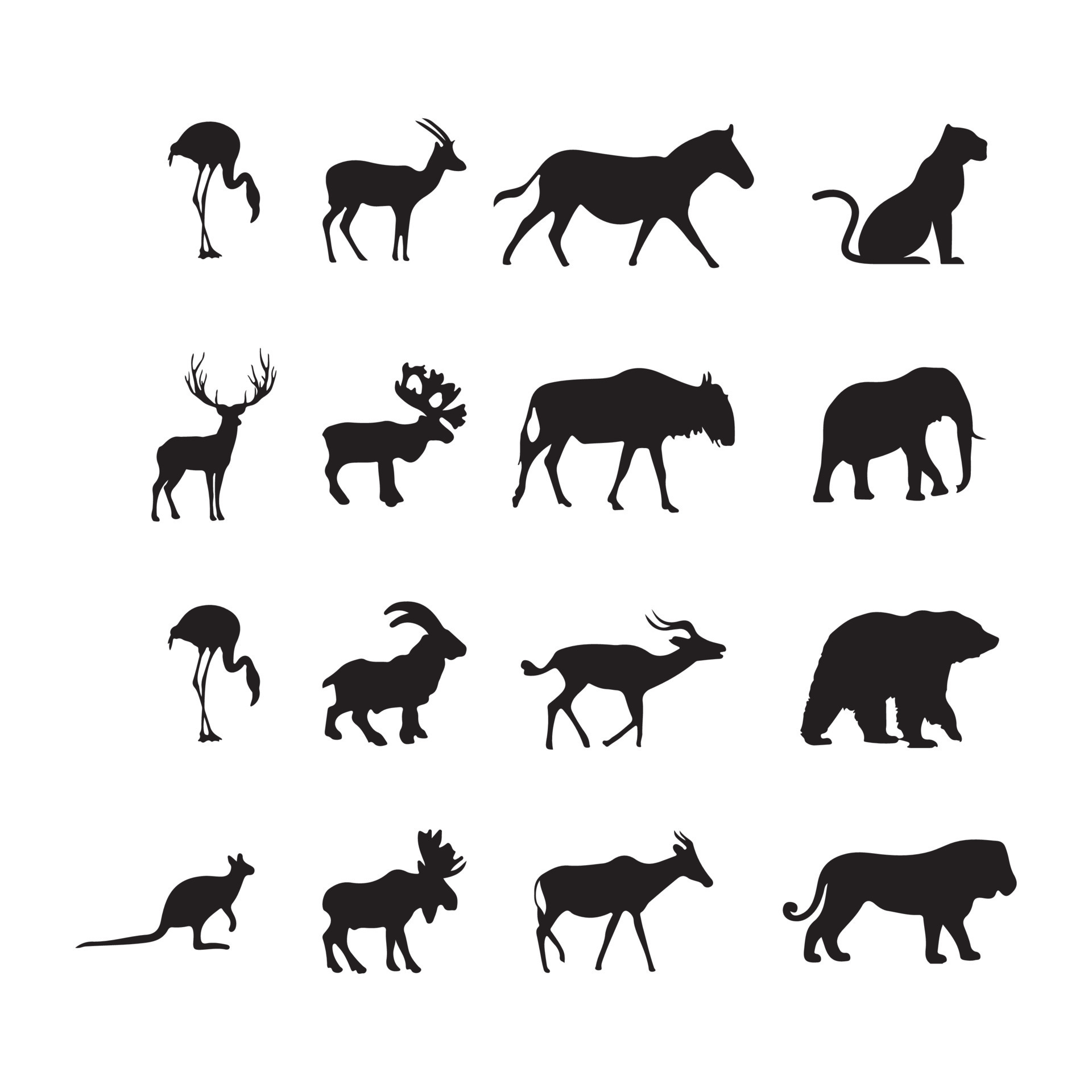 wild animals silhouette pro Vector 20273300 Vector Art at Vecteezy wild animals silhouette pro Vector 20273300 Vector Art at Vecteezy