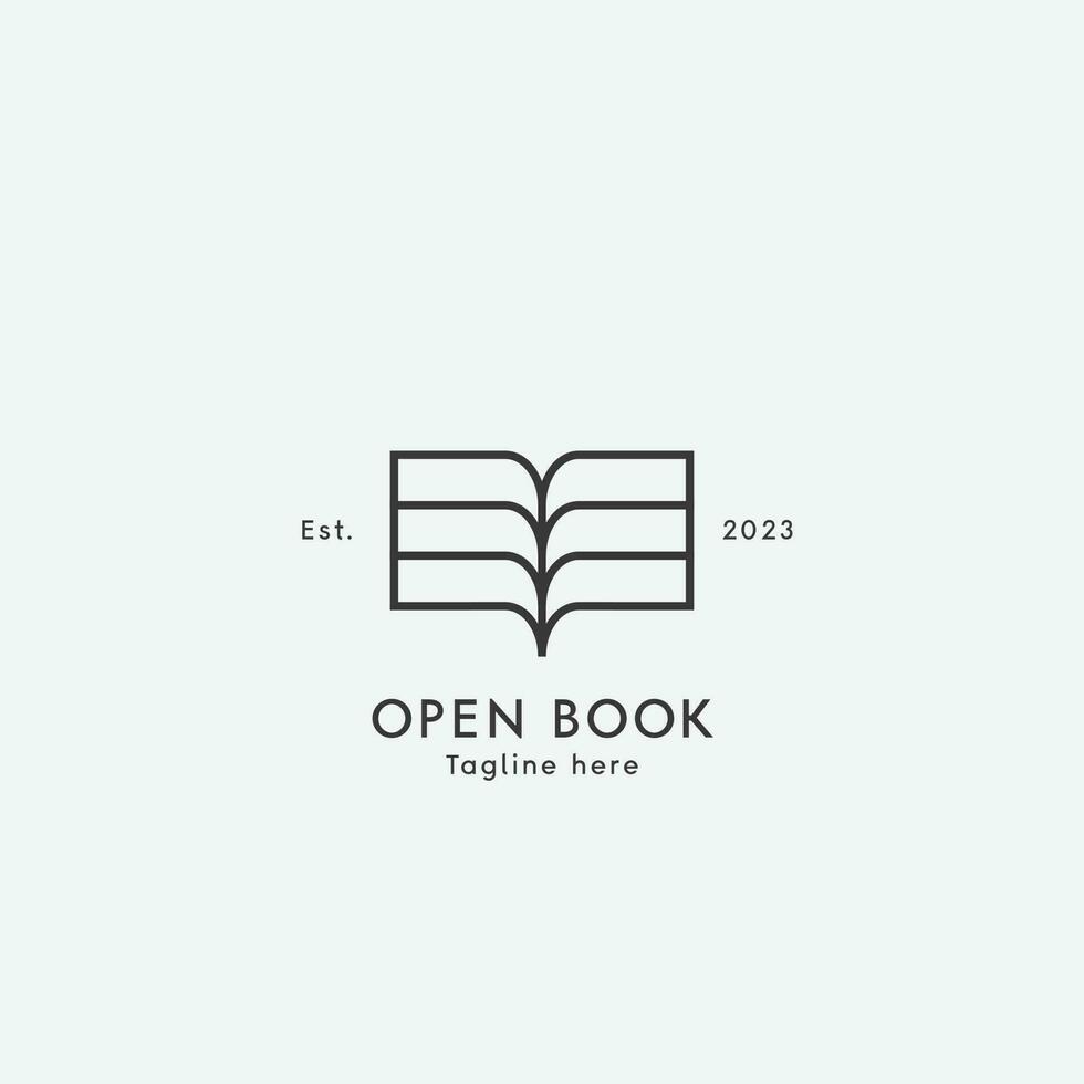Modern minimalist Book logo design illustration. Simple elegant style education custom logo symbol idea vector icon. Aesthetic bookstore