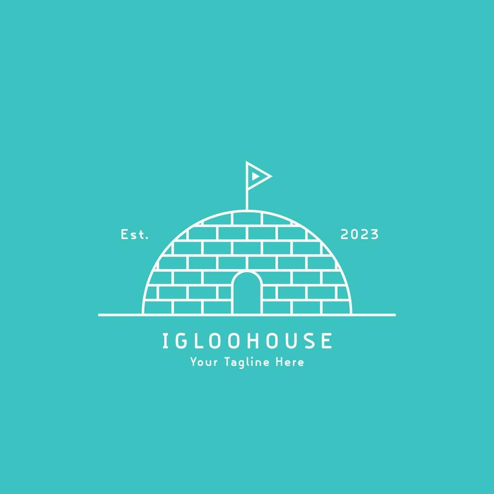 esquimal iglú casa logo diseño ilustración creativo icono idea, vector lineal símbolo, lujo, nieve, y frío congelar frío sencillo moderno elegante blanco minimalista plano estilo Antártida norte, sur, Hazme