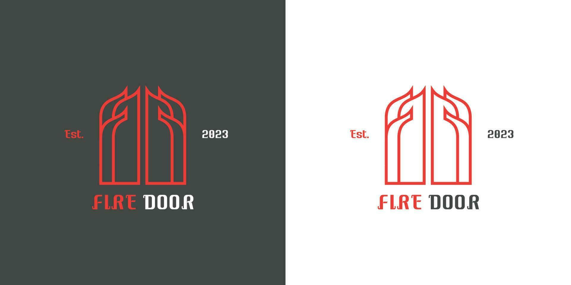 ilustración de un rojo puerta nicho diseño un sencillo plano símbolo y vector icono siguiente a diablo equipo ese es lineal y minimalista es un creativo idea. para corporativo marcas