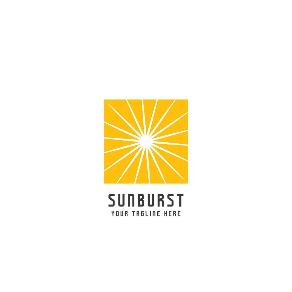 Simple Sunburst logo design illustration. Outer space symbol vector icon idea premium custom minimalist flat style. corporate identity branding