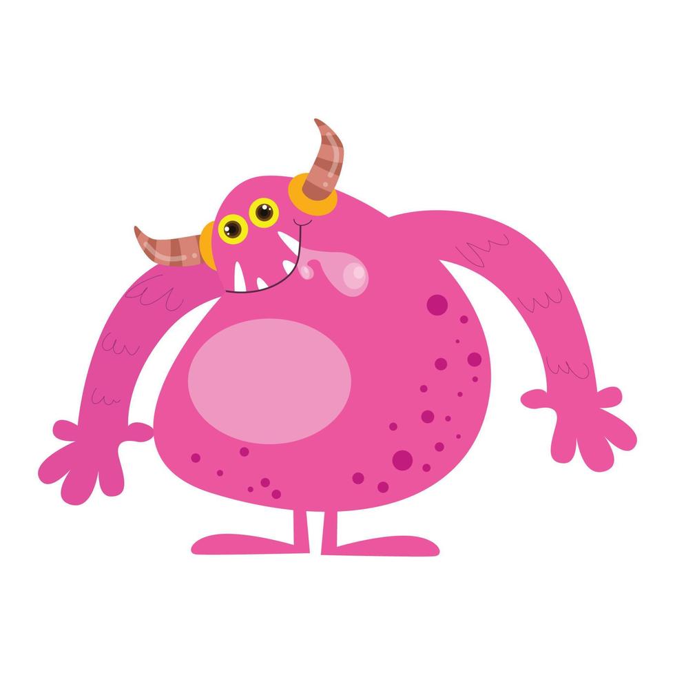 adorable rosado monstruo vector