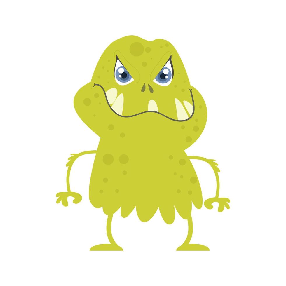 cute green monster vector