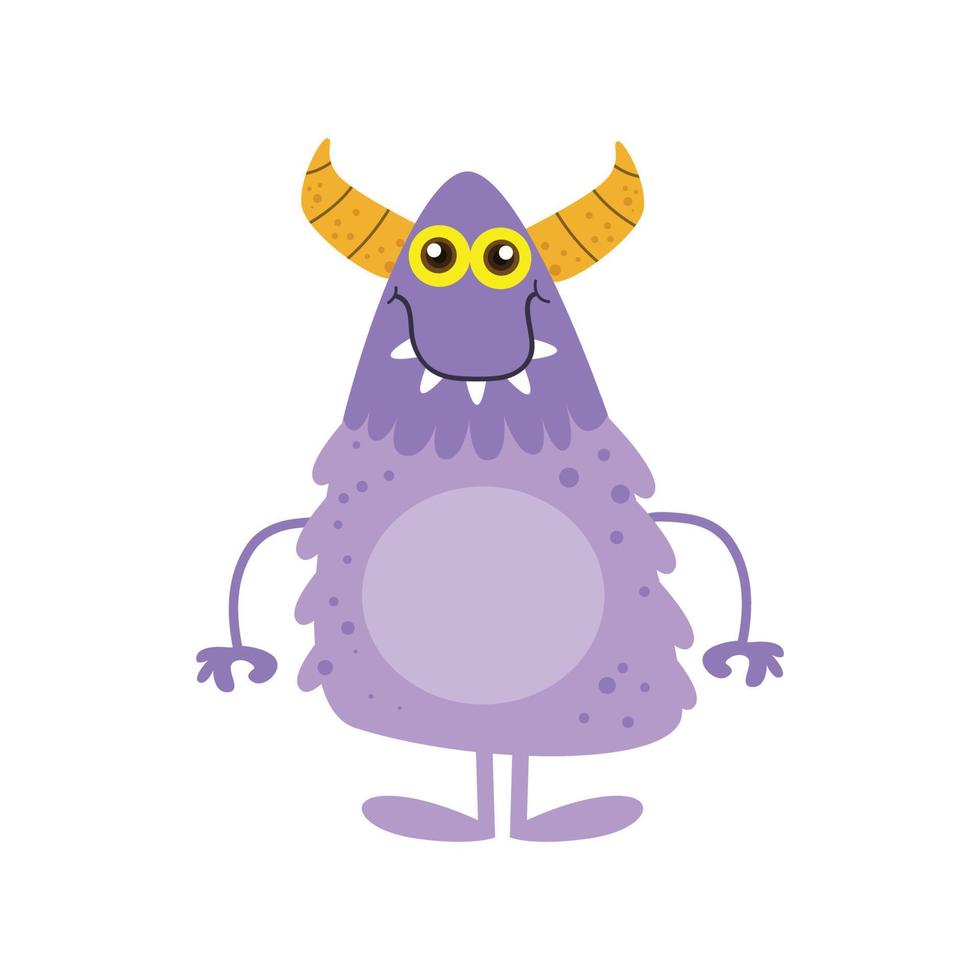 Smiling purple monster vector