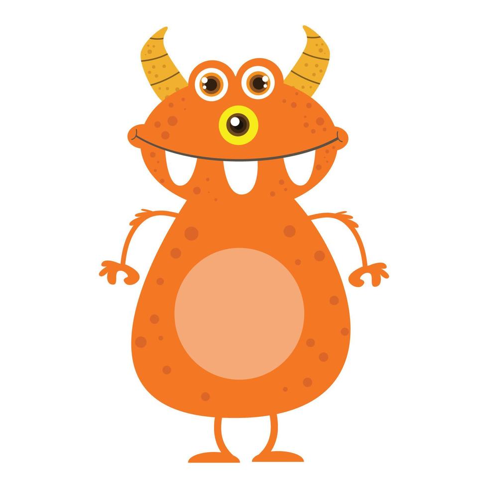 Cute alien devil spooky mutant monster character vector