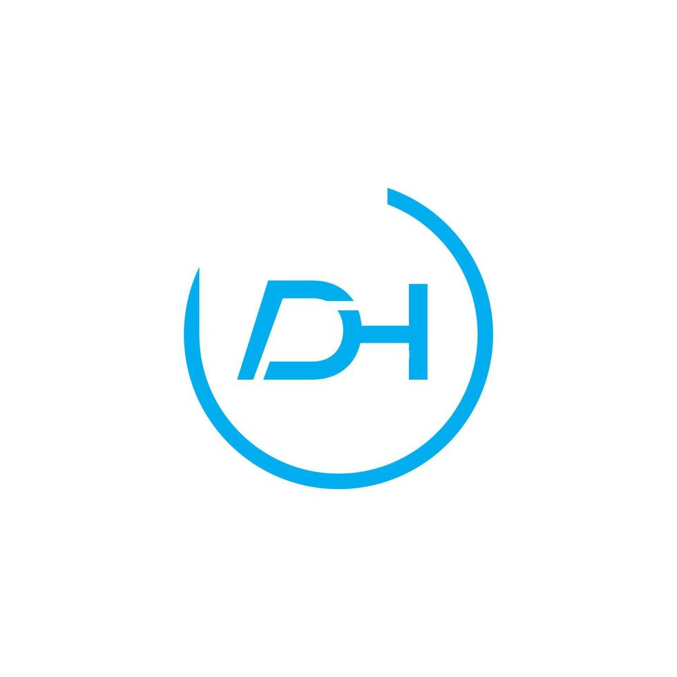 Modern Letter DH Logo, suitable for any business or identity with DH or HD initials vector