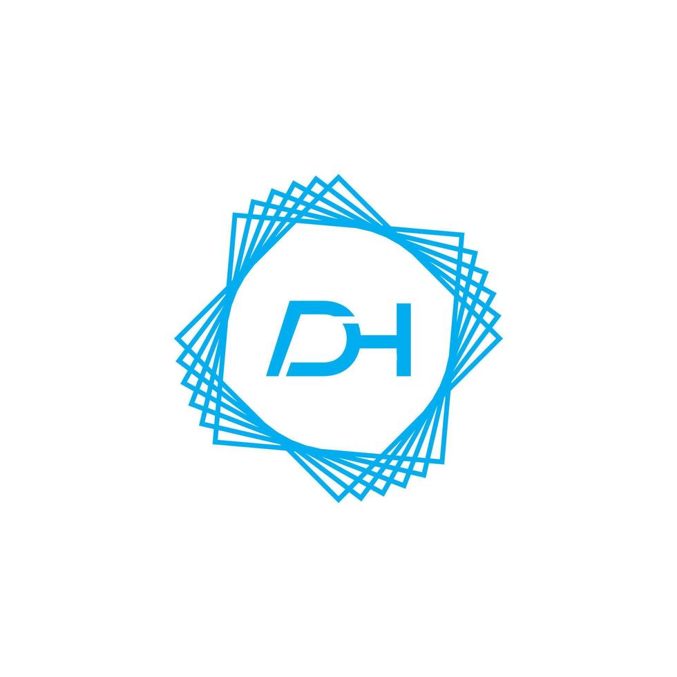 Modern Letter DH Logo, suitable for any business or identity with DH or HD initials vector