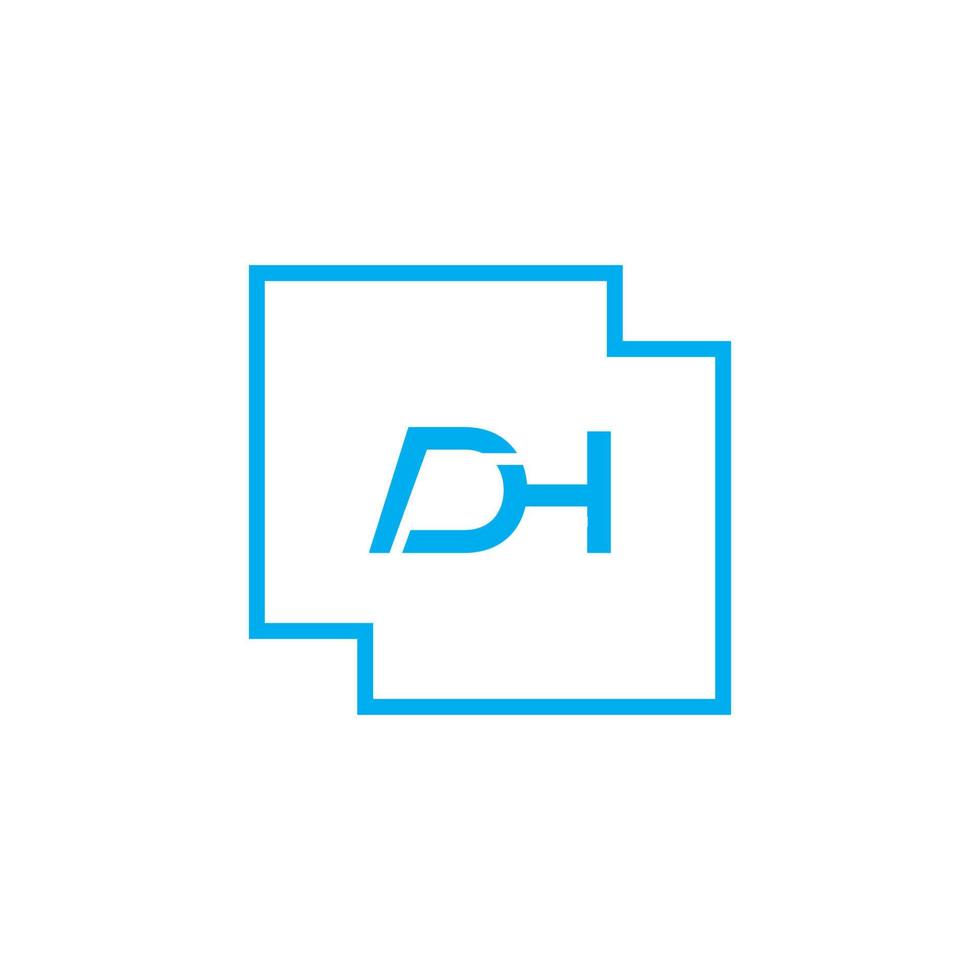 Modern Letter DH Logo, suitable for any business or identity with DH or HD initials vector