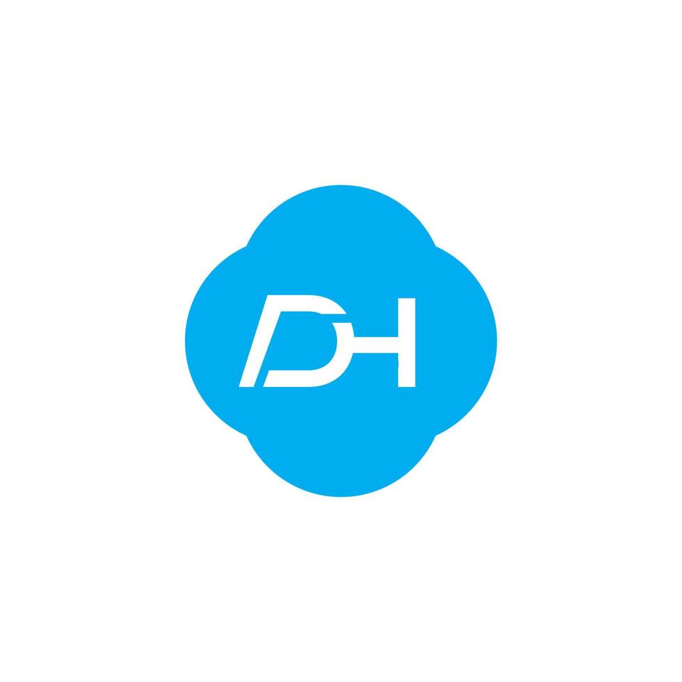 Modern Letter DH Logo, suitable for any business or identity with DH or HD initials vector