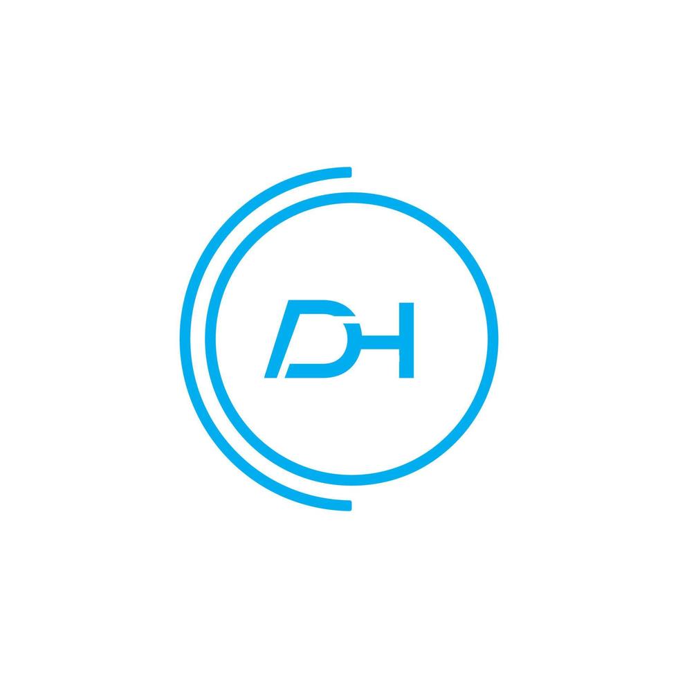 Modern Letter DH Logo, suitable for any business or identity with DH or HD initials vector