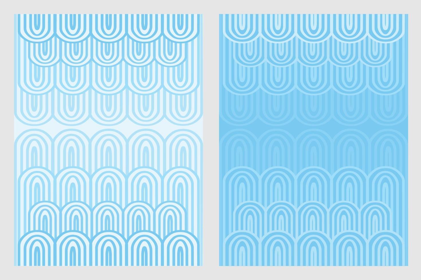 Abstract Illustration Light Blue Monochrome Boho Art with Geometric Line as Waves Background vector