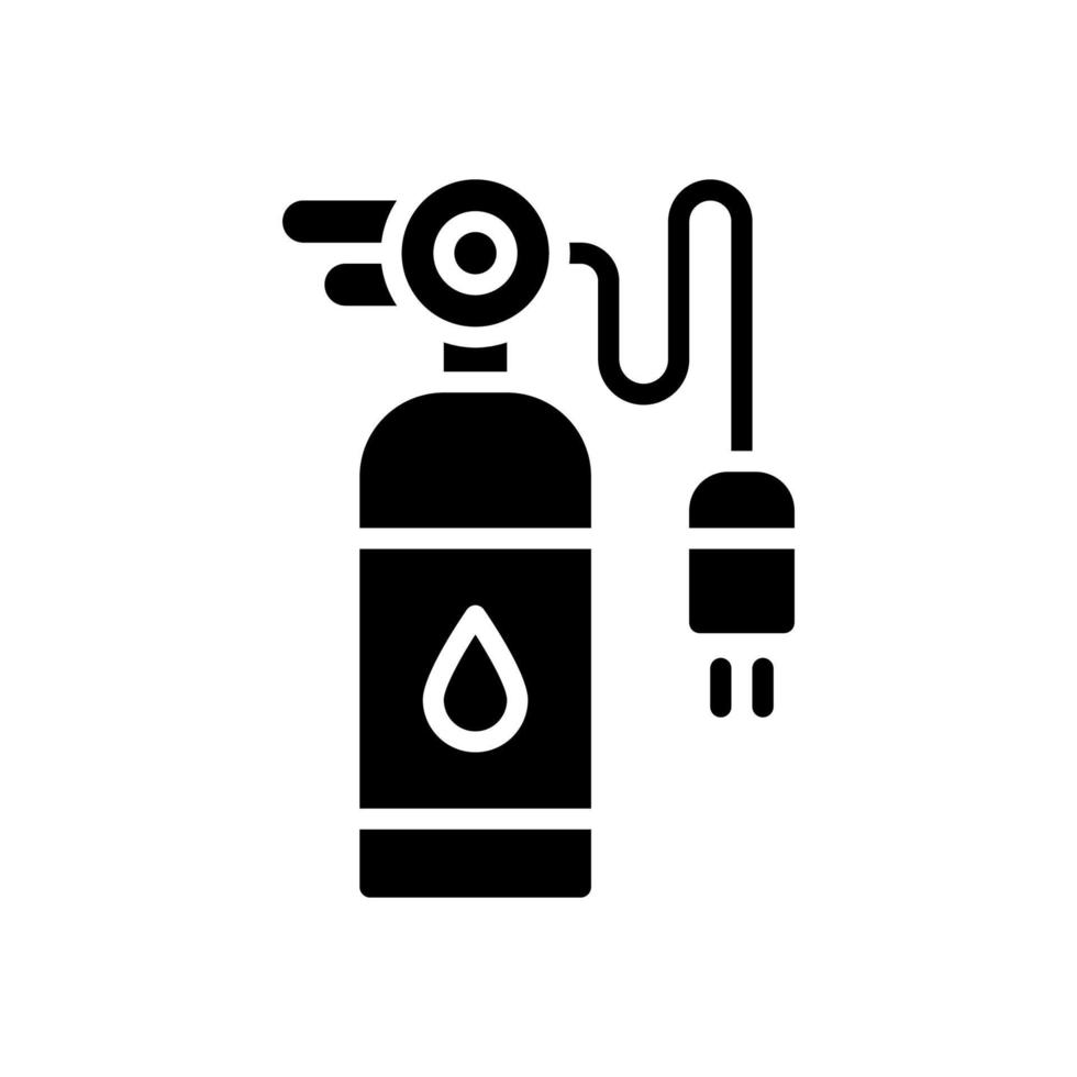 fire extinguishing icon with glyph style vector