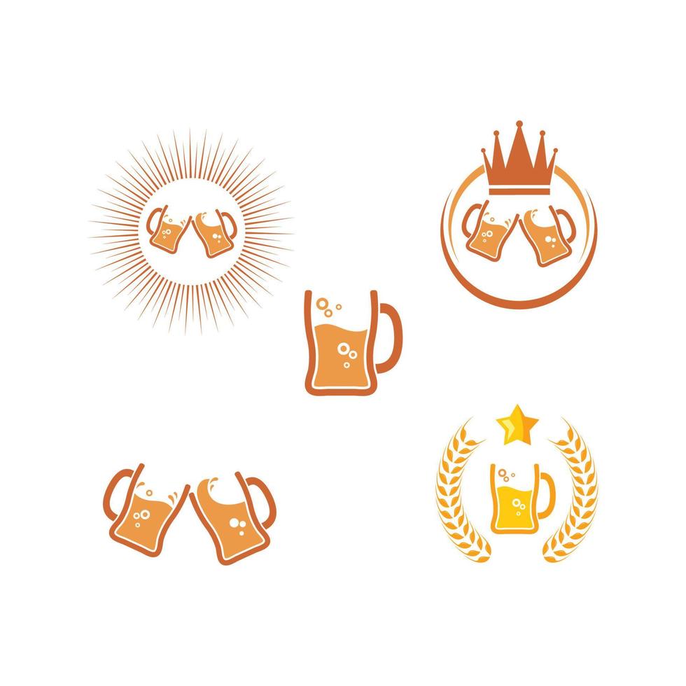 Diseño de ilustración de vector de icono de logotipo de cerveza