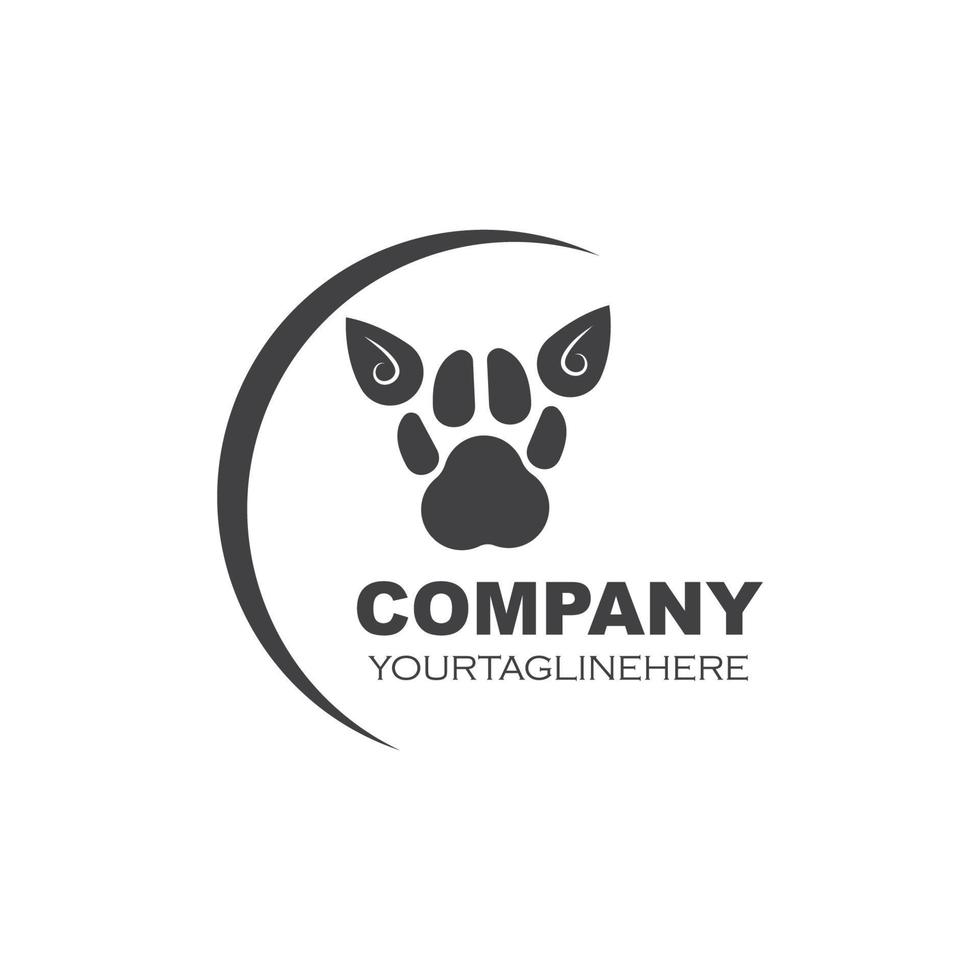 paw logo icon of pet vector