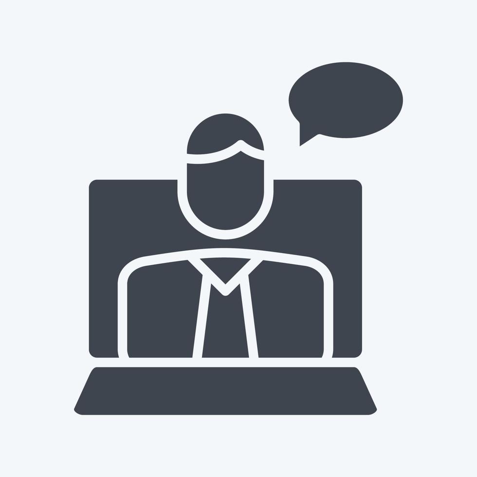 Icon Online Consutan. related to Education symbol. glyph style. simple design editable. simple illustration vector