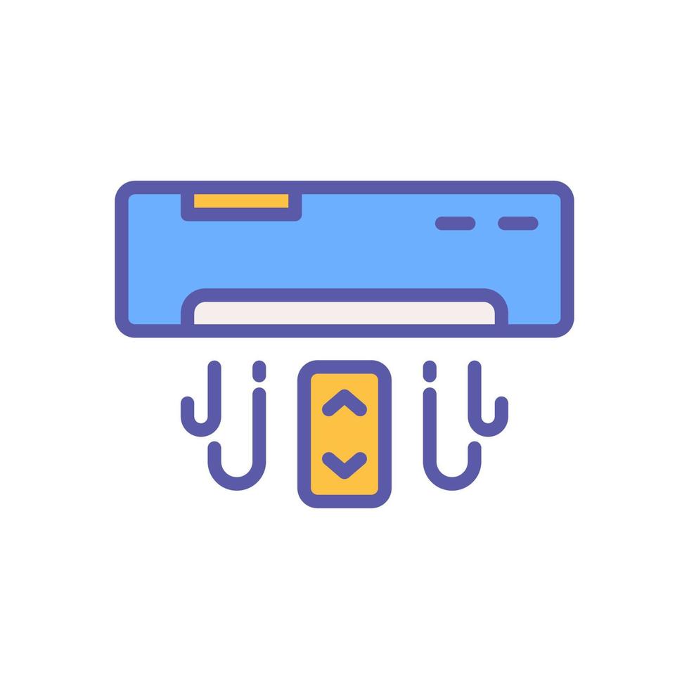 air conditioner icon with filled color style vector