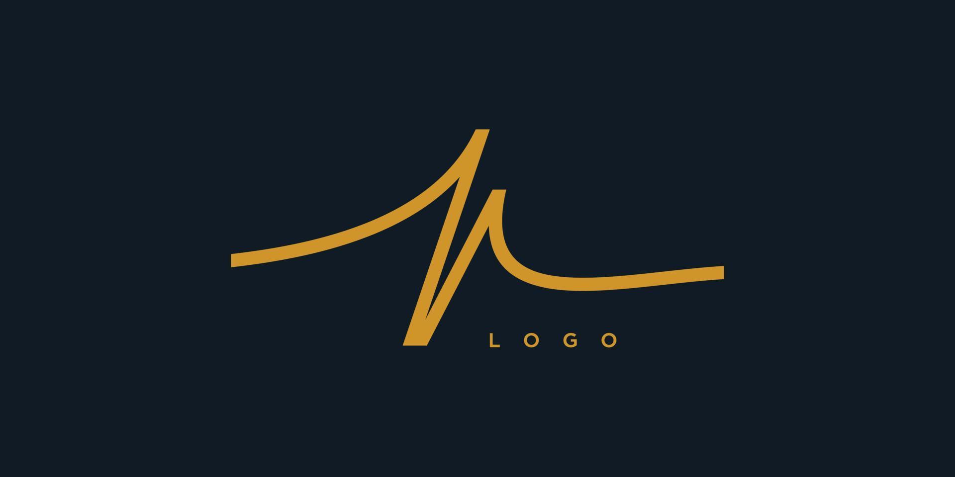 Modern and elegant handwriting M logo design vector