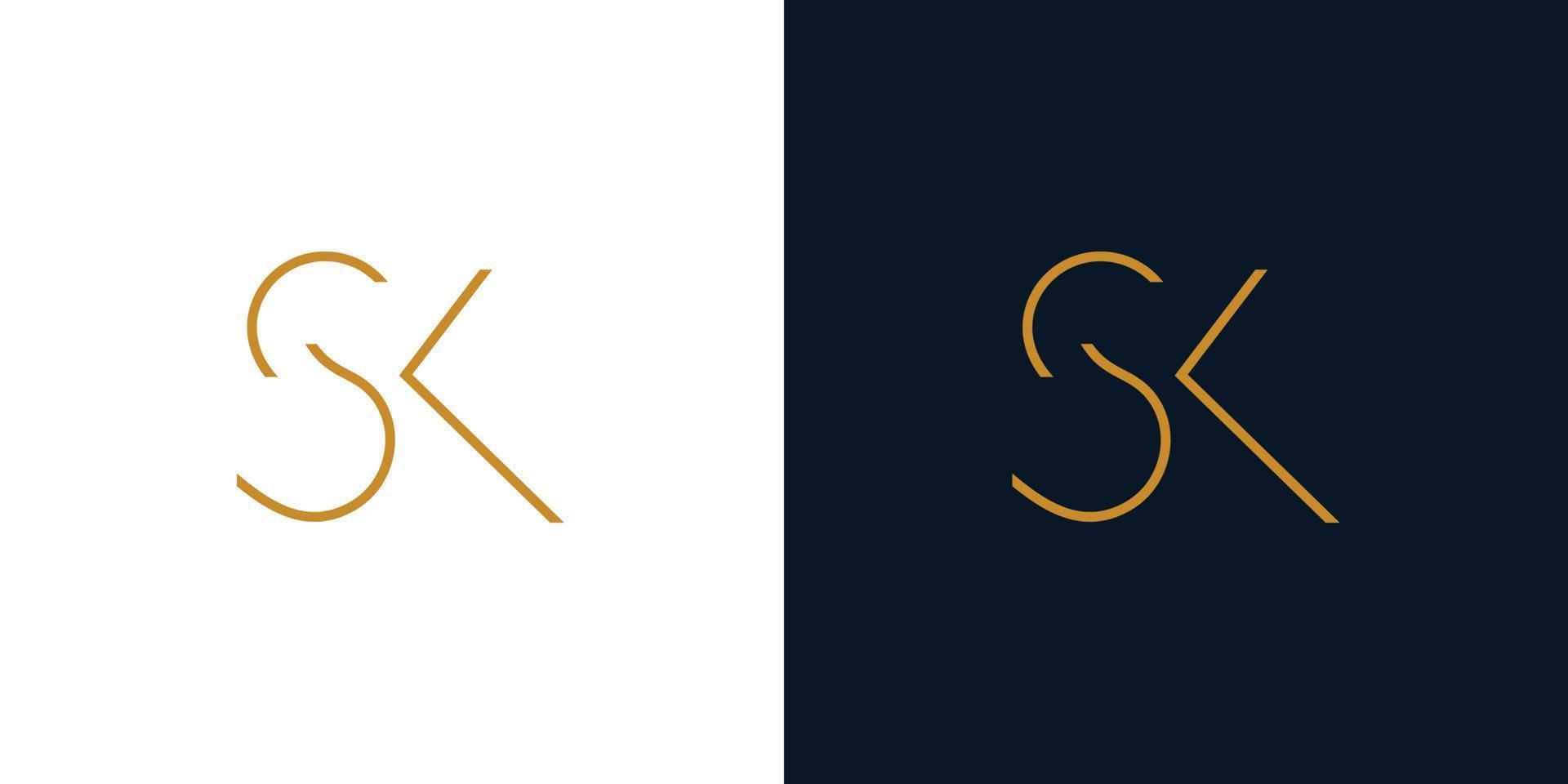 Modern and elegant SK logo design vector