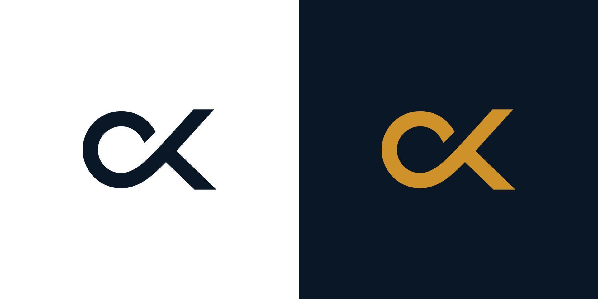 moderno y sencillo ck logo diseño vector