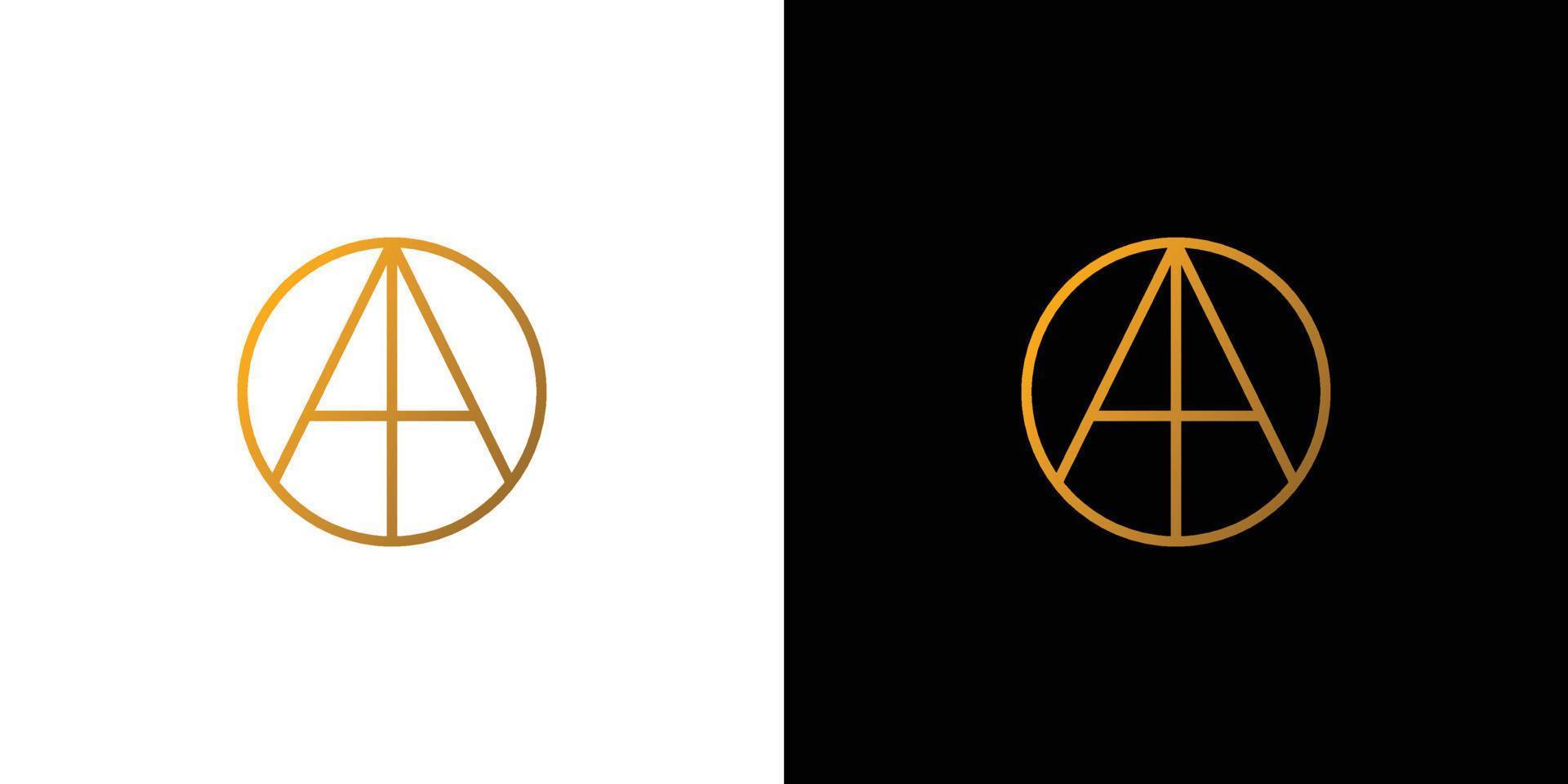 Modern and minimalist round AA logo design vector