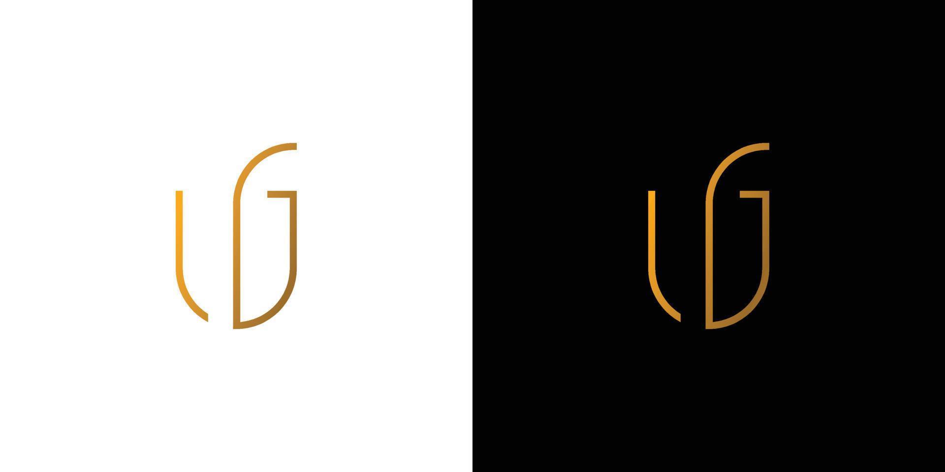 Modern and luxurious UG letter initial logo design vector