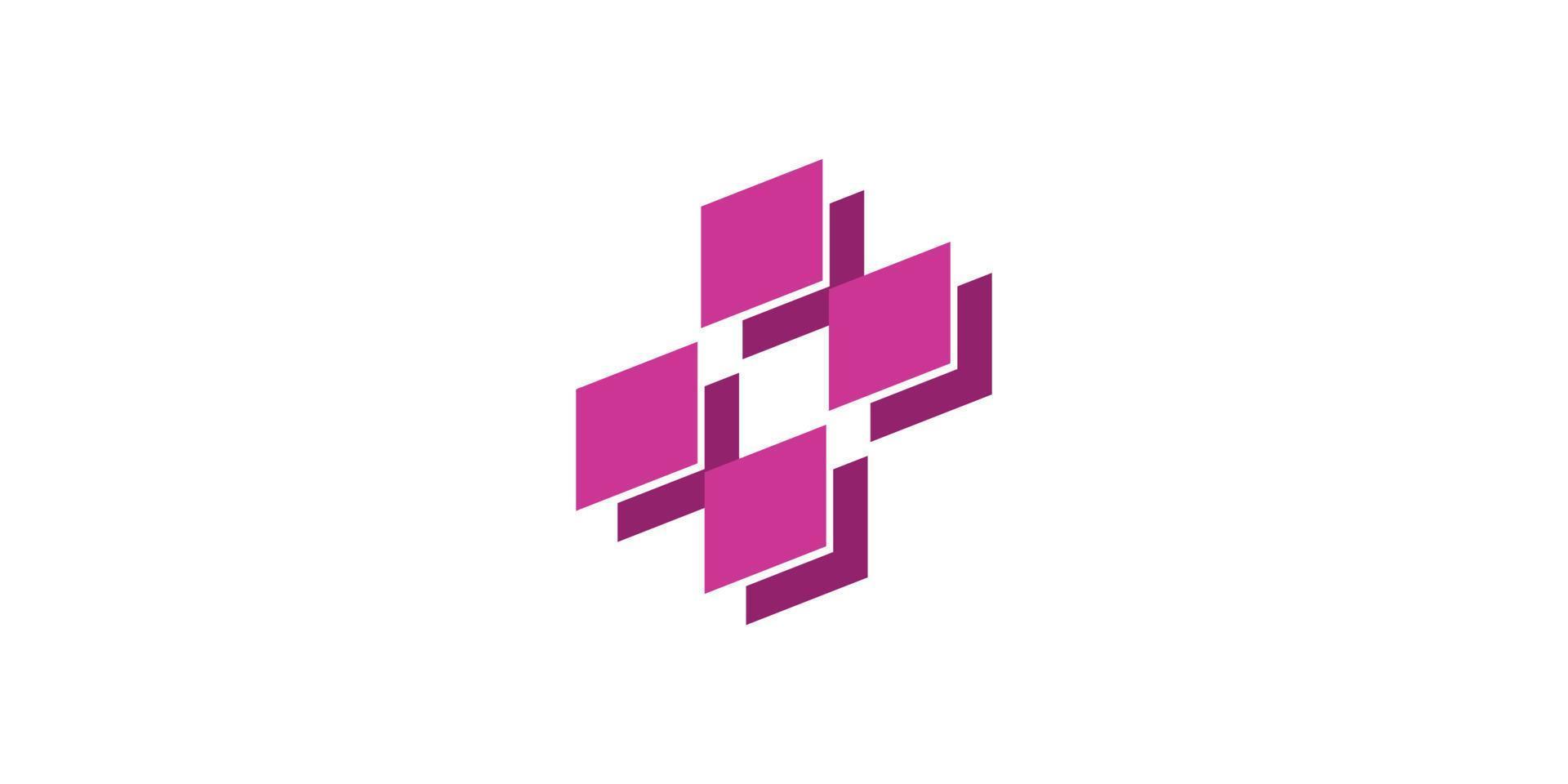 Modern and simple plus logo design vector