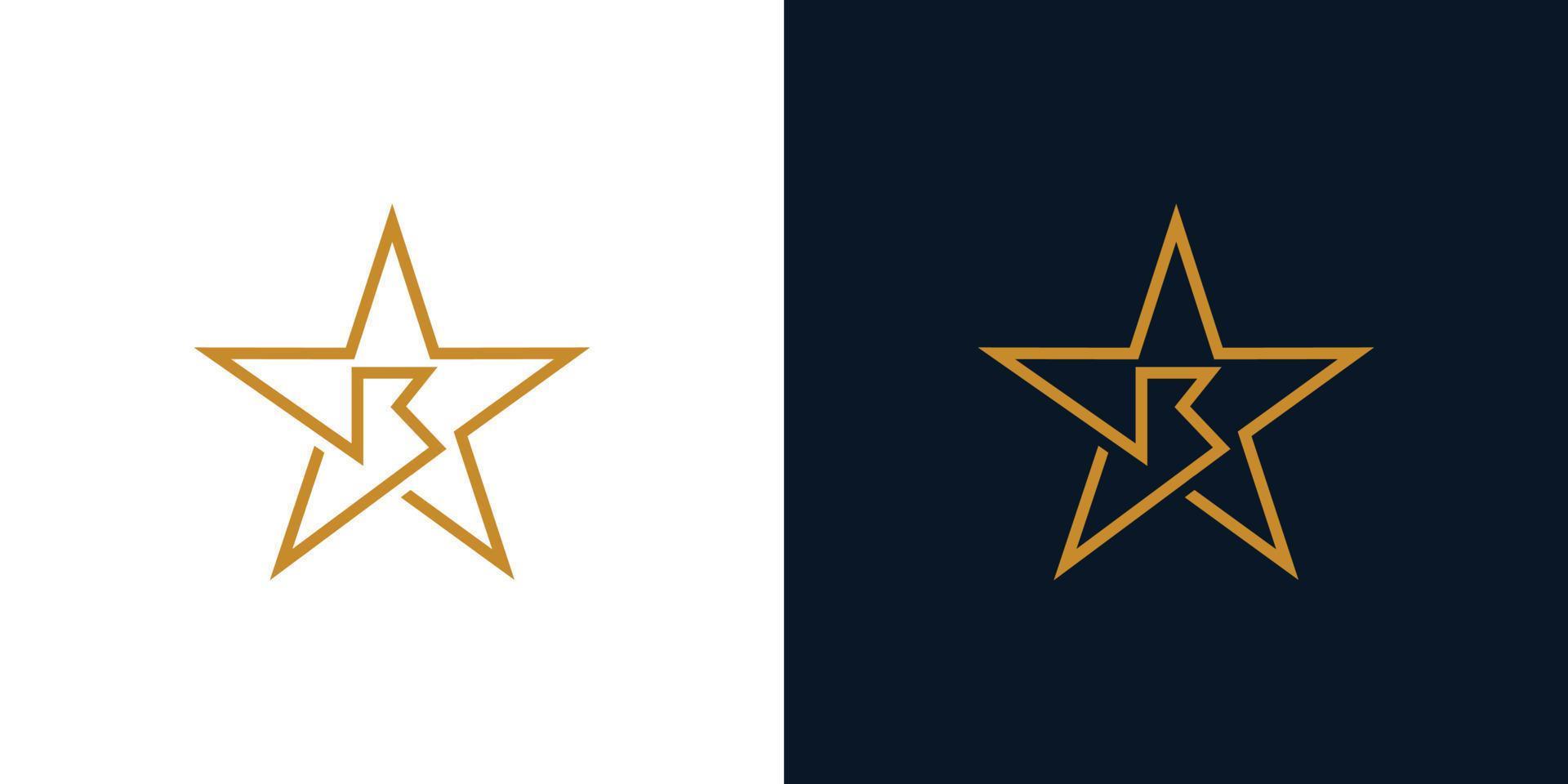 Modern and simple R star logo vector