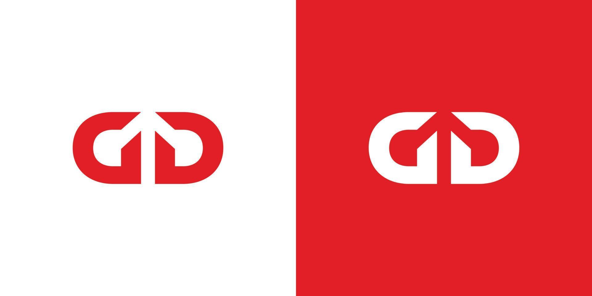 Modern and strong letter GD initials logo design vector