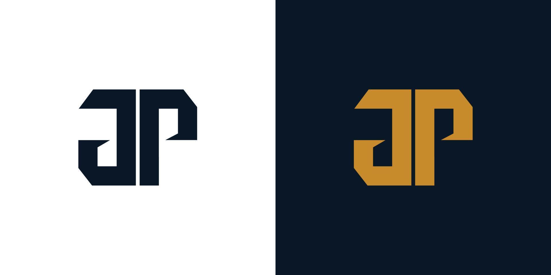 moderno y fuerte letra jp iniciales logo diseño vector