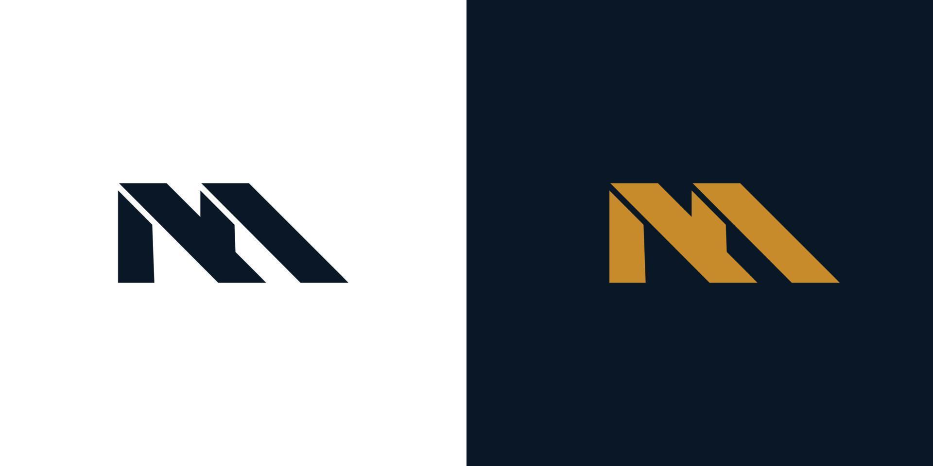 diseño moderno y fuerte del logotipo de las iniciales de la letra m vector